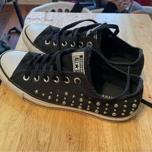 Converse All Star Low Top Sneakers with Stud Detail - Black